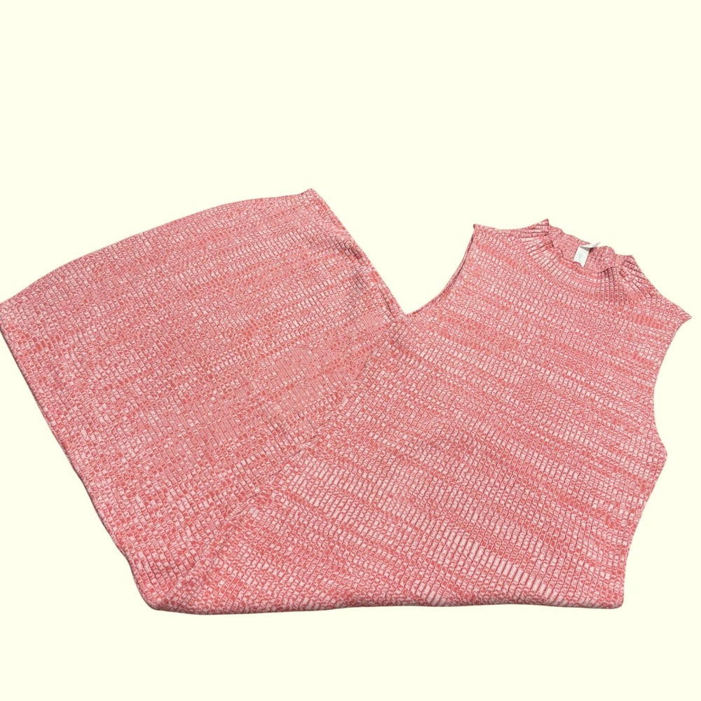 Daily Practice by Anthropologie (Coral) Ribbed Mock Neck Knit Dress Womens M EUC